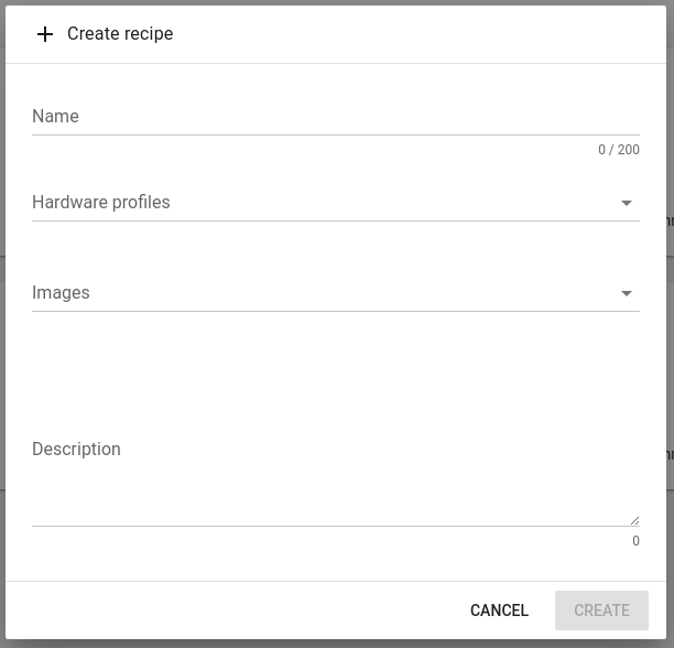 Custom recipe creation