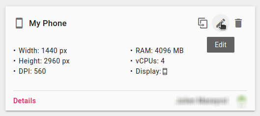 Hardware profile editor